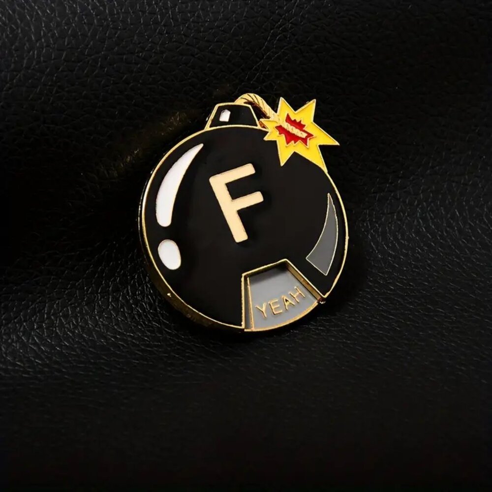 (1) Large Spinning Interactive ’F' Bomb Novelty Pin - New in Box!